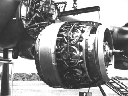 The engine near the mounting